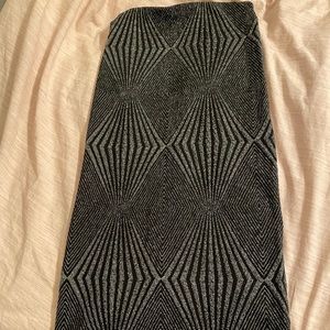 ZARA Silver Threaded Black Midi Skirt